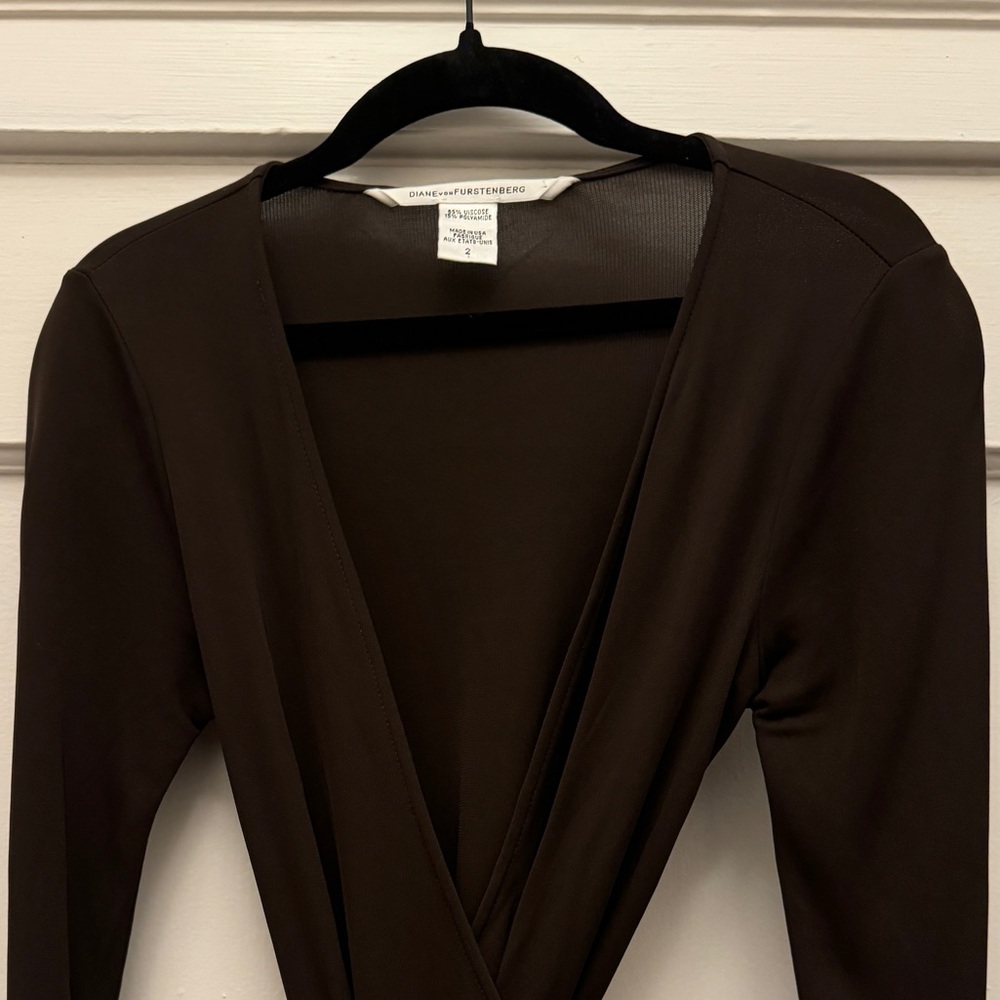 Chocolate Brown Dvf Wrap Dress - image 2